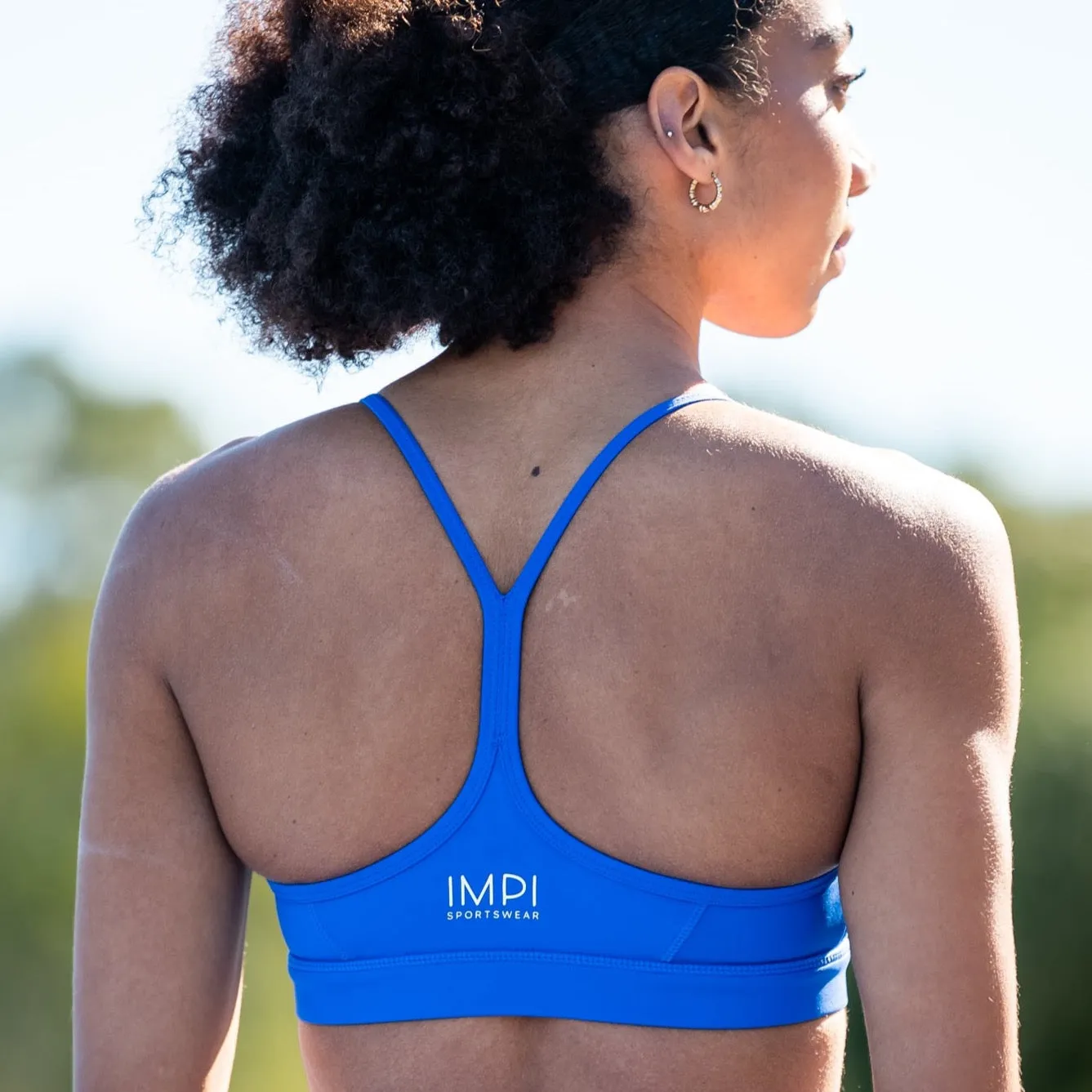 IMPI V-neck Running Bra Top - Cobalt