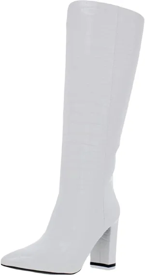 INC Womens Paiton Faux Leather Knee-High Boots White 8.5 Medium (B,M)
