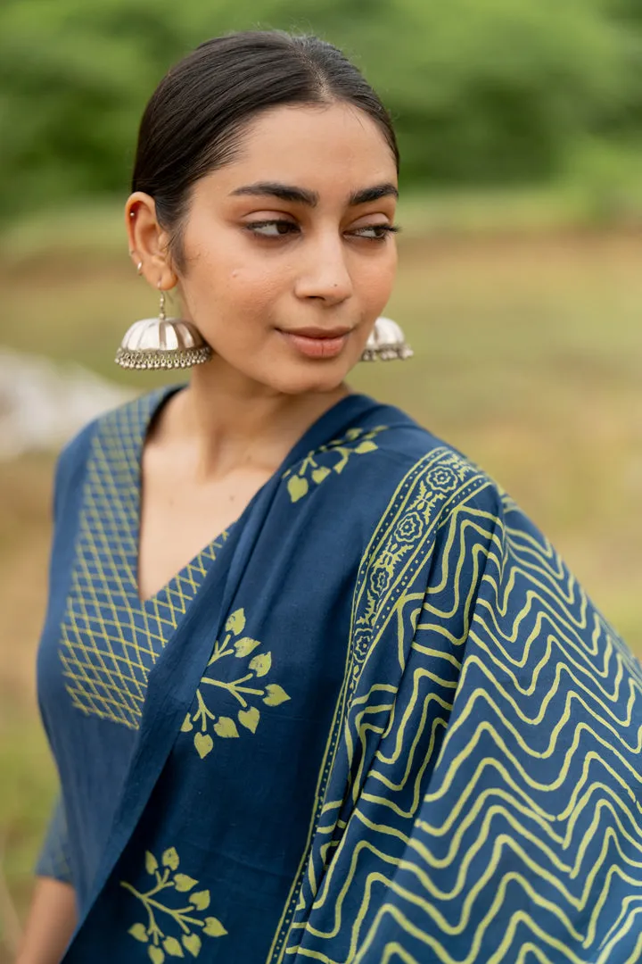 Indigo Blue Kurta Set with Dupatta