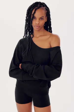 Indy Dolman Fleece Sweatshirt - Black