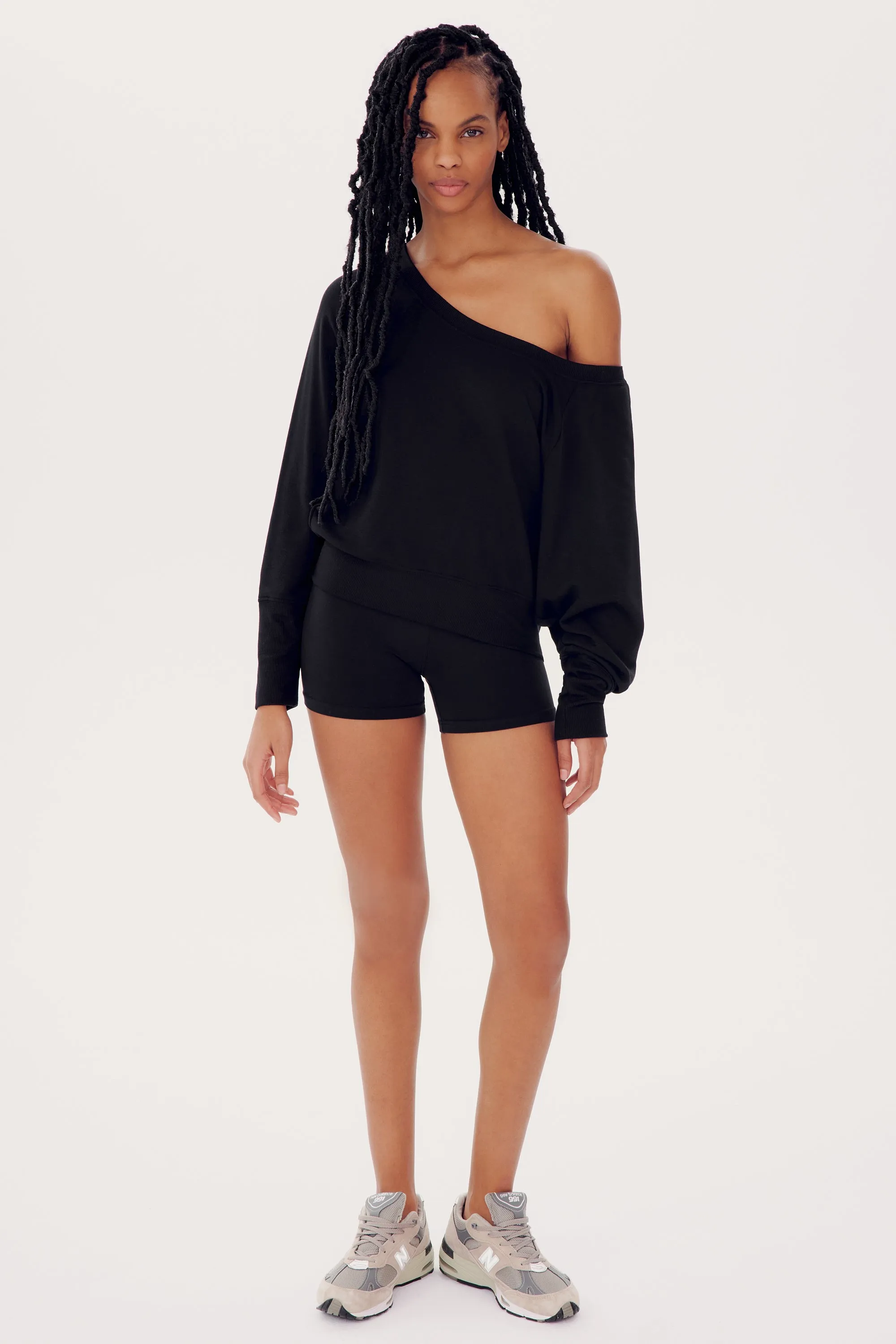 Indy Dolman Fleece Sweatshirt - Black