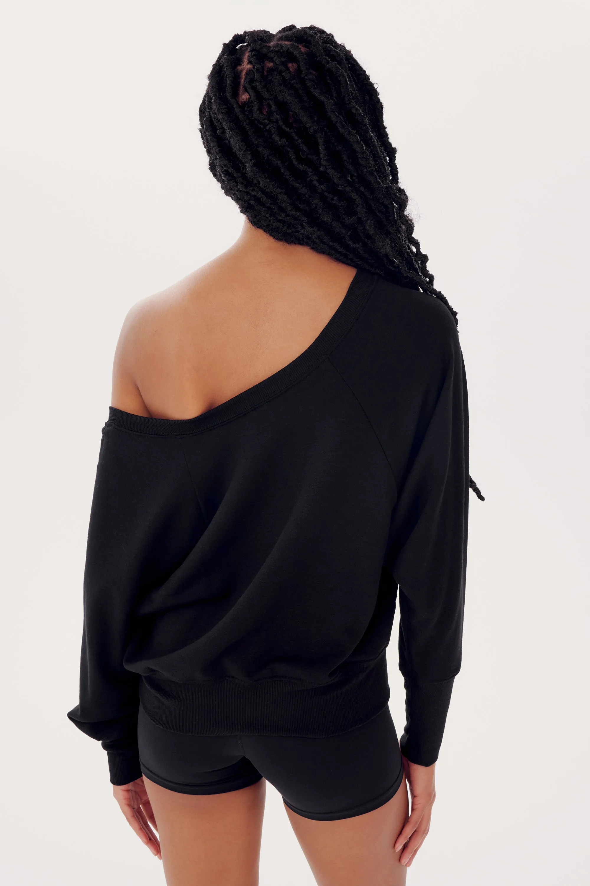 Indy Dolman Fleece Sweatshirt - Black