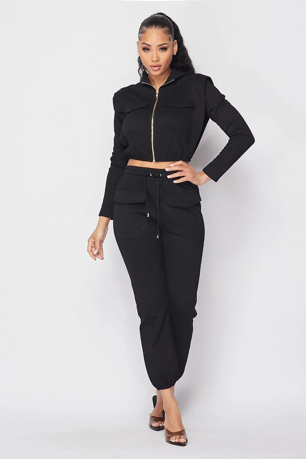 ISABELLA SWEATSUIT SET (BLACK)