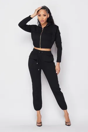 ISABELLA SWEATSUIT SET (BLACK)