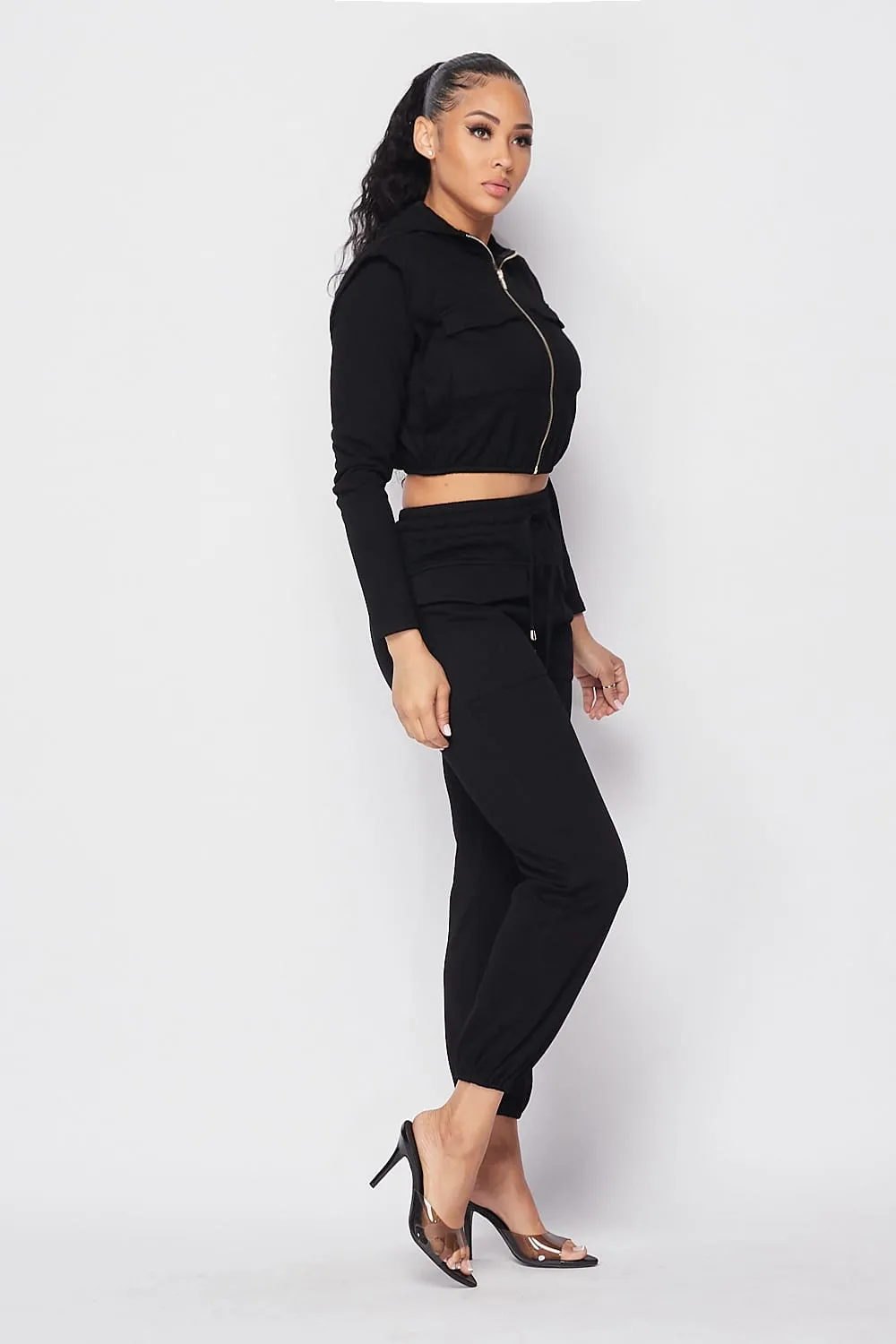 ISABELLA SWEATSUIT SET (BLACK)