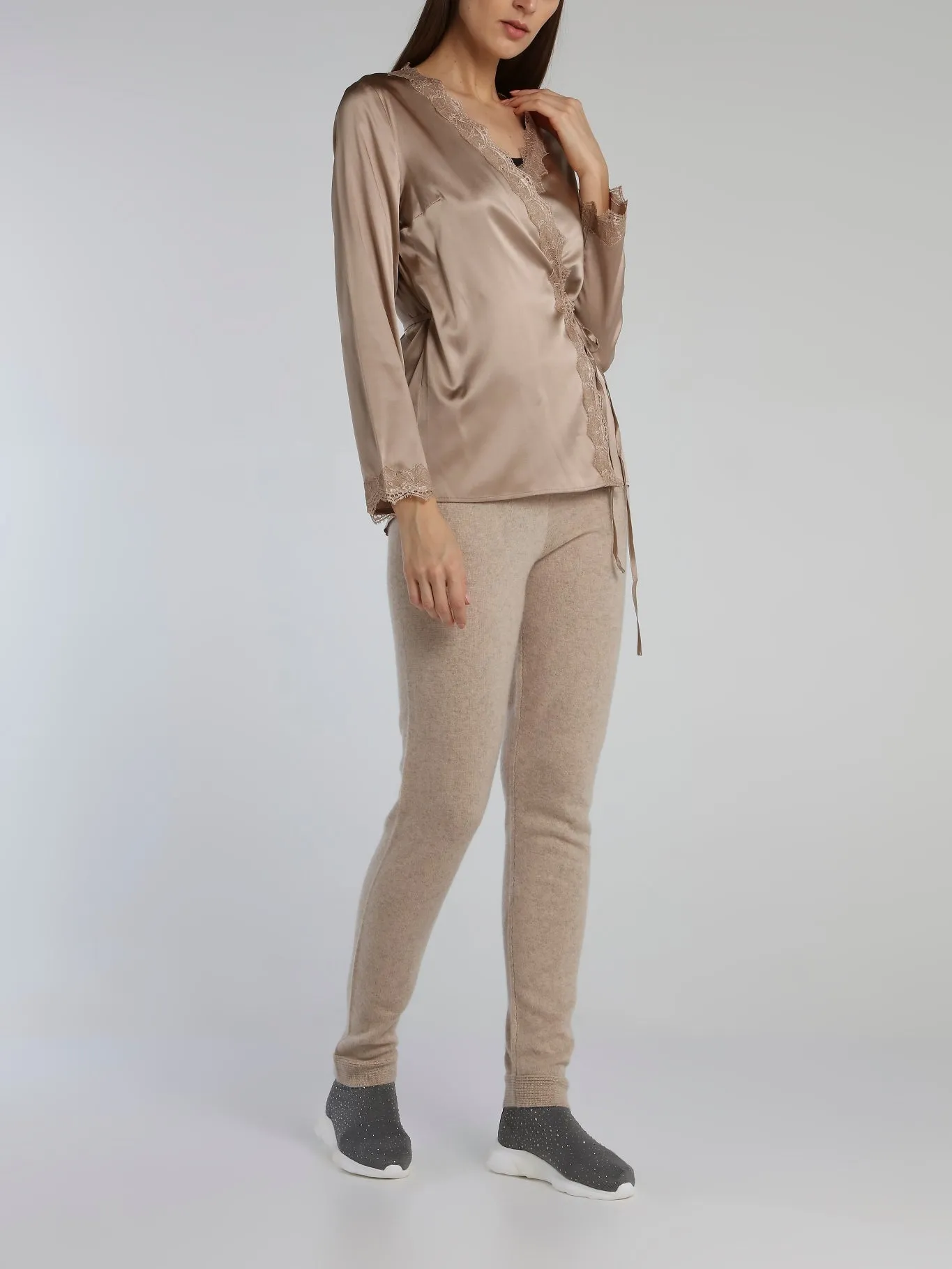 Jimi Beige Waistband Knitted Track Pants