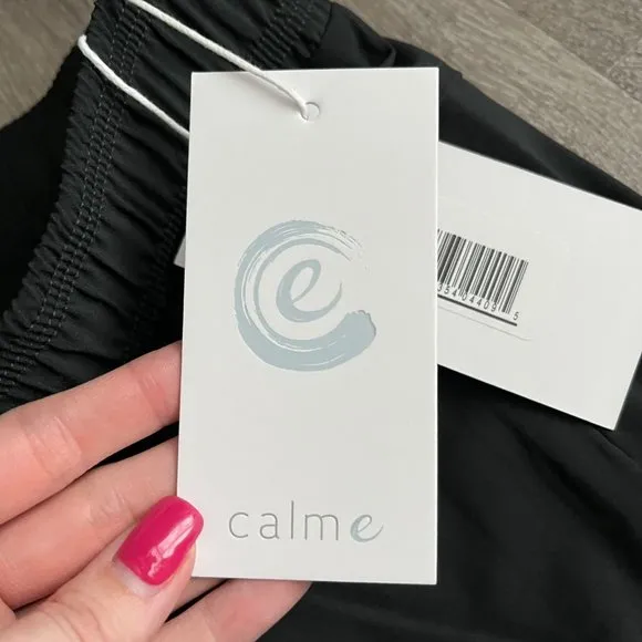 Johnny Was Calme Elements Travel Black Activewear Running Shorts Medium M