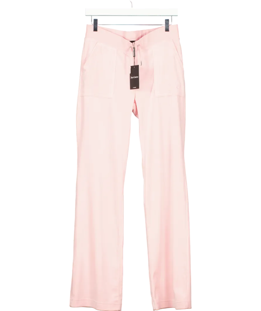 Juicy Couture Juicy Pink Low Rise Flare Classic Velour Track Pant UK M
