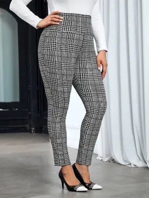 Karierte schwarze Freizeithose - Emily