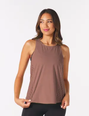 Keen Tank: Mocha Sunburst Laser Cut