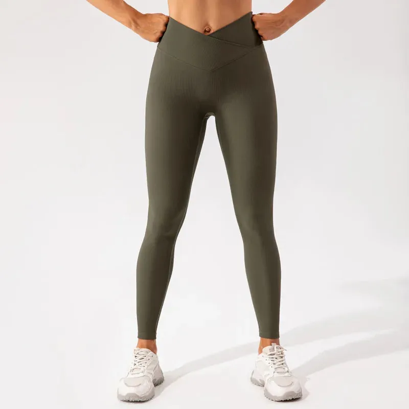 Kim - High Waist Yoga Ribbed Legging