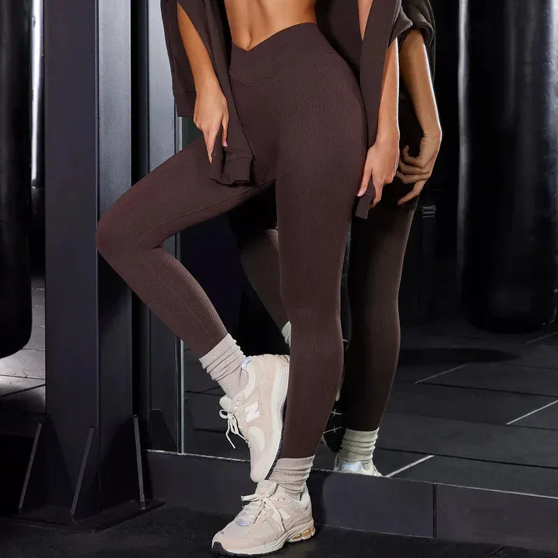 Kim - High Waist Yoga Ribbed Legging