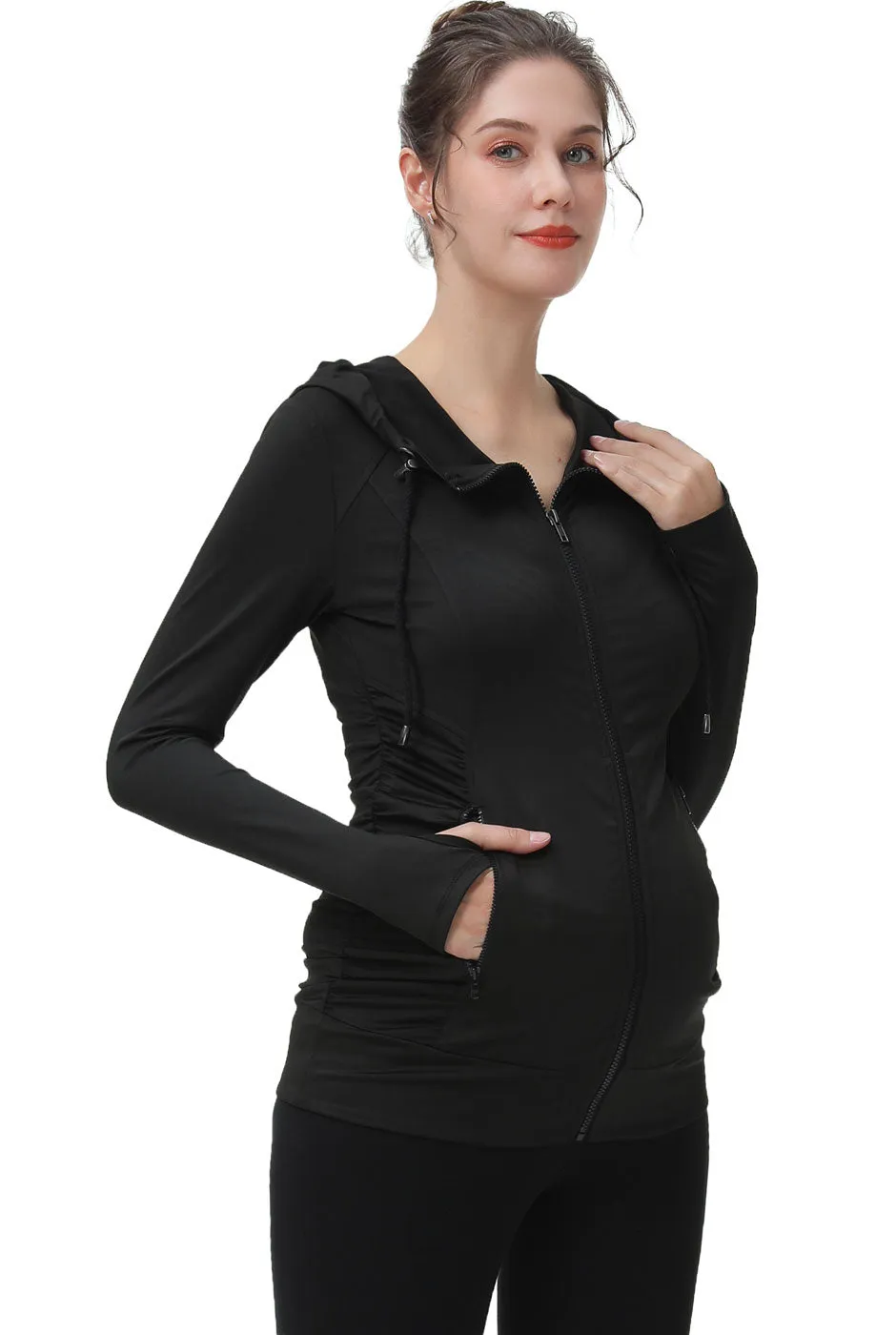 Kimi   Kai Maternity "Momo" Ruched Performance Jacket