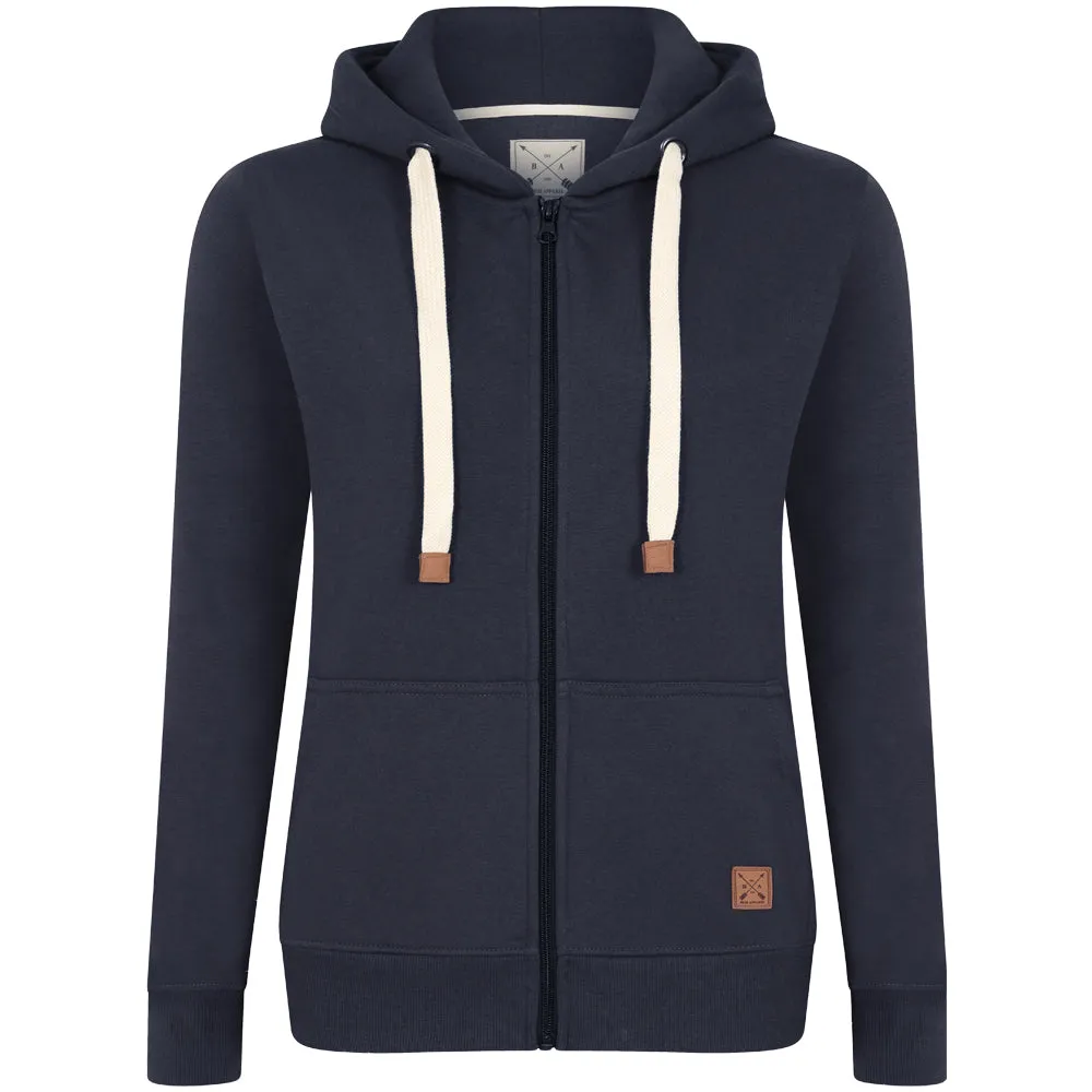Ladies Fleece Lined Full Zip Hoodie - Charcoal