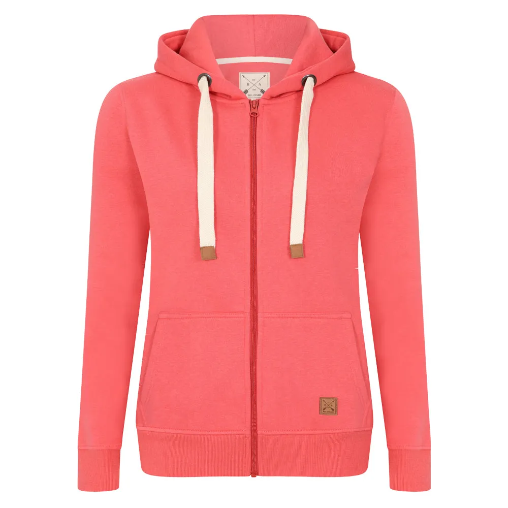 Ladies Fleece Lined Full Zip Hoodie - Charcoal
