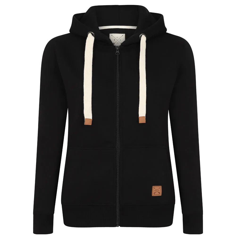 Ladies Fleece Lined Full Zip Hoodie - Charcoal