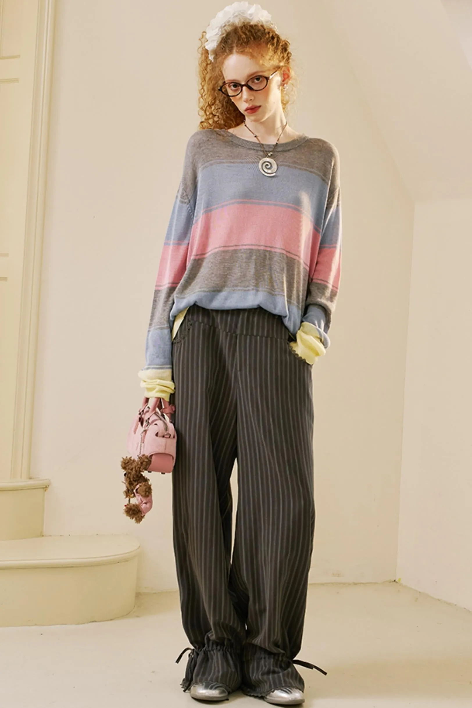 Layered Lace Casual Suit Pants