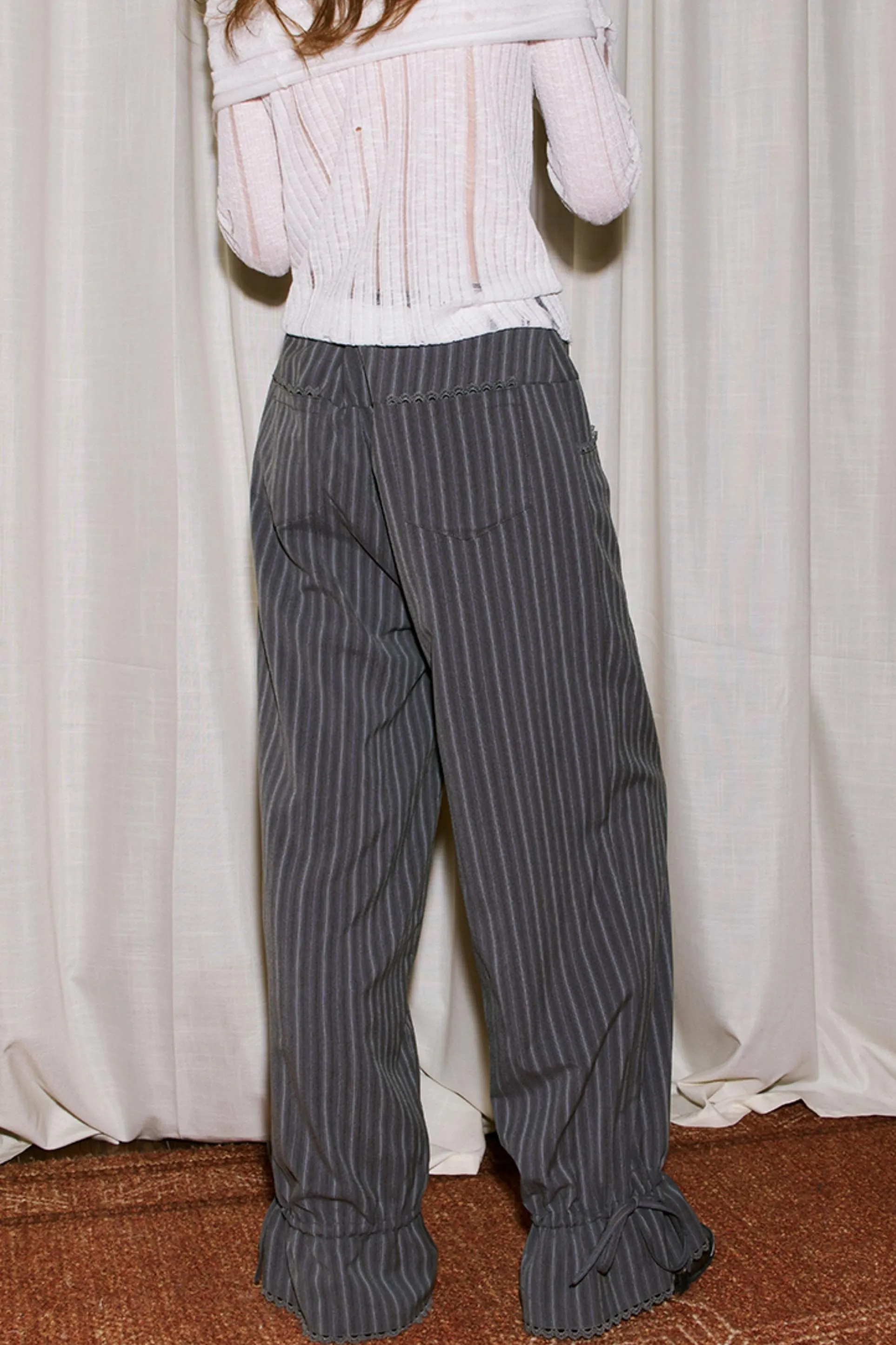 Layered Lace Casual Suit Pants