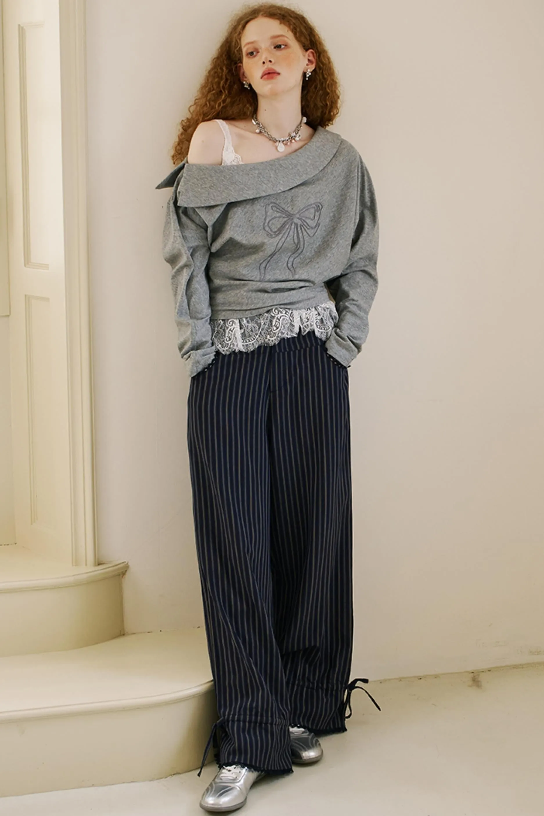 Layered Lace Casual Suit Pants