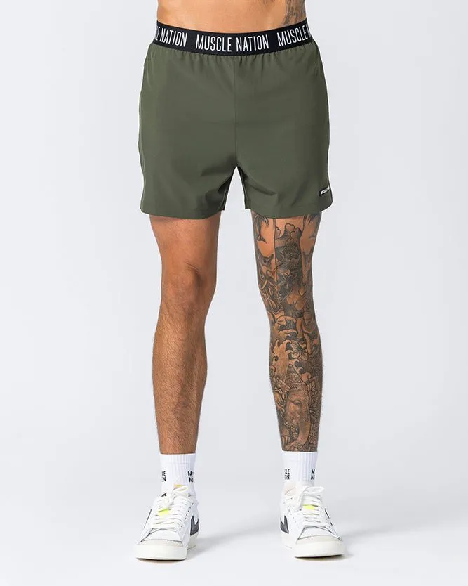 Level Up Training 4" Shorts - Dark Khaki