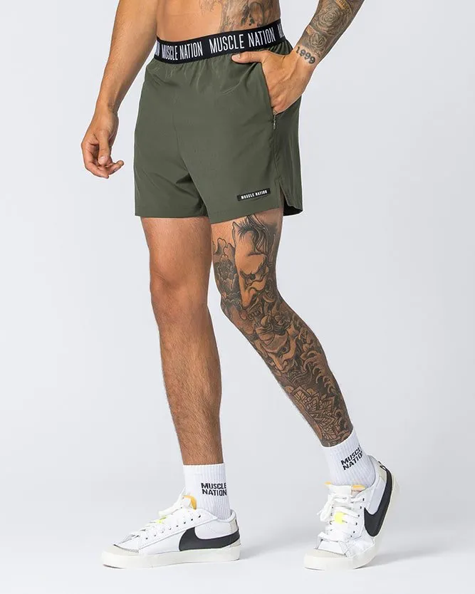 Level Up Training 4" Shorts - Dark Khaki