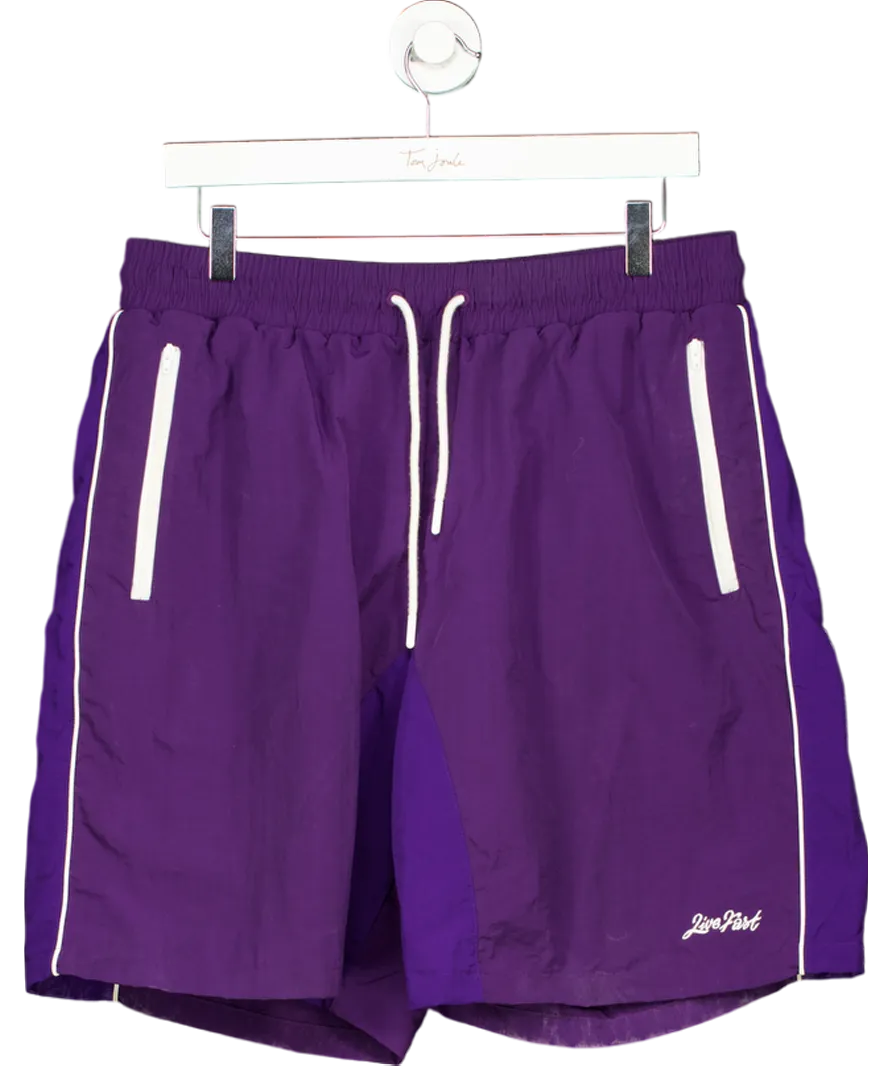 LFDY Purple Live Fast Nylon Shorts UK XL