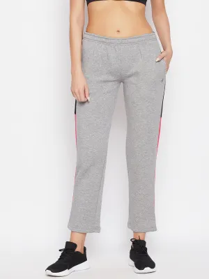 Livfree Women's Color Blocked Trackpant with pockets - 5% Milange Grey