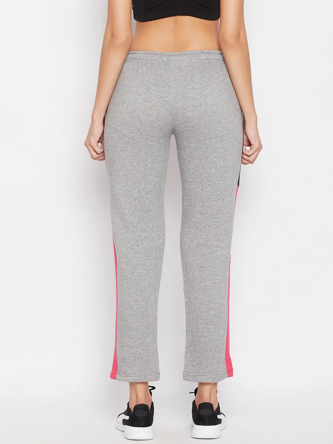 Livfree Women's Color Blocked Trackpant with pockets - 5% Milange Grey