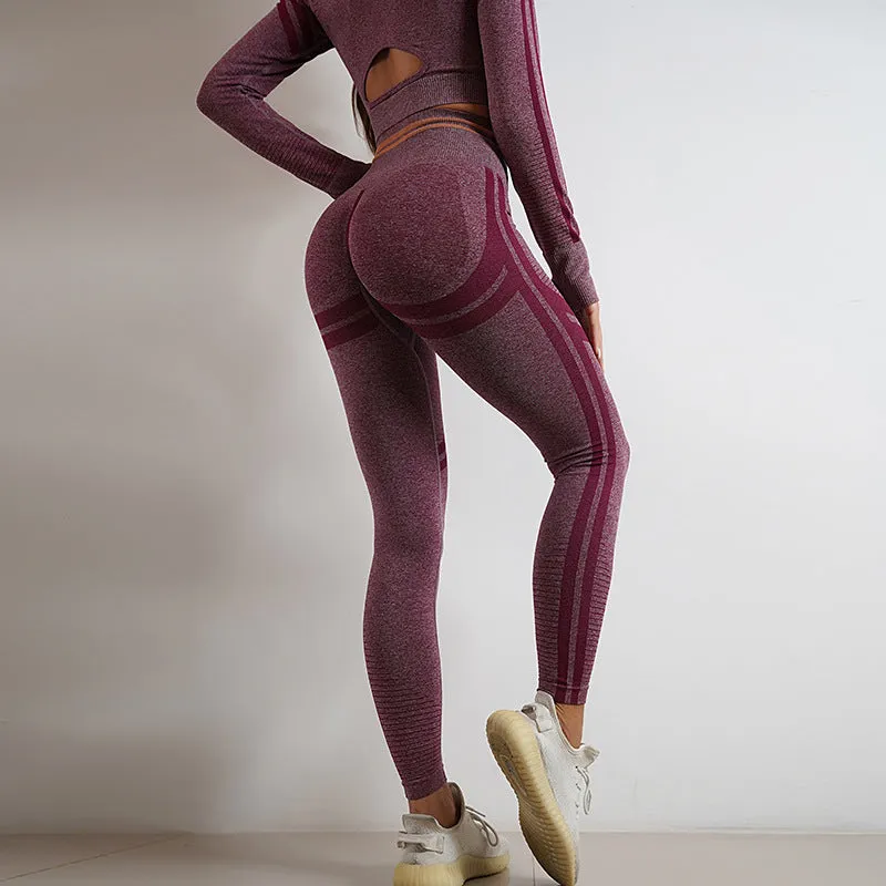 Long Sleeve Tops Workout Set