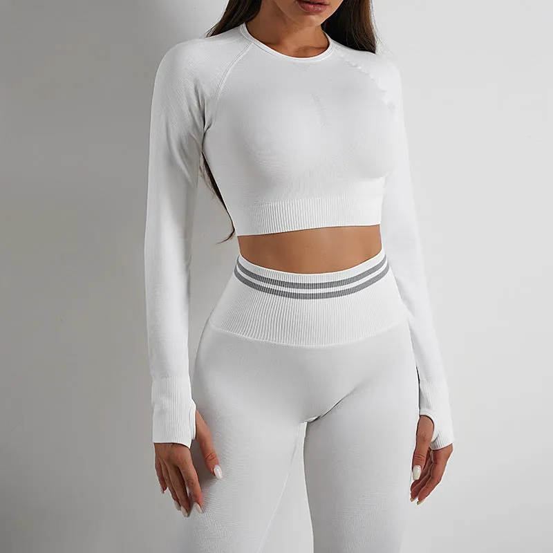 Long Sleeve Tops Workout Set
