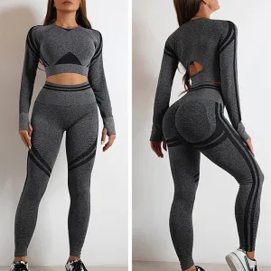 Long Sleeve Tops Workout Set