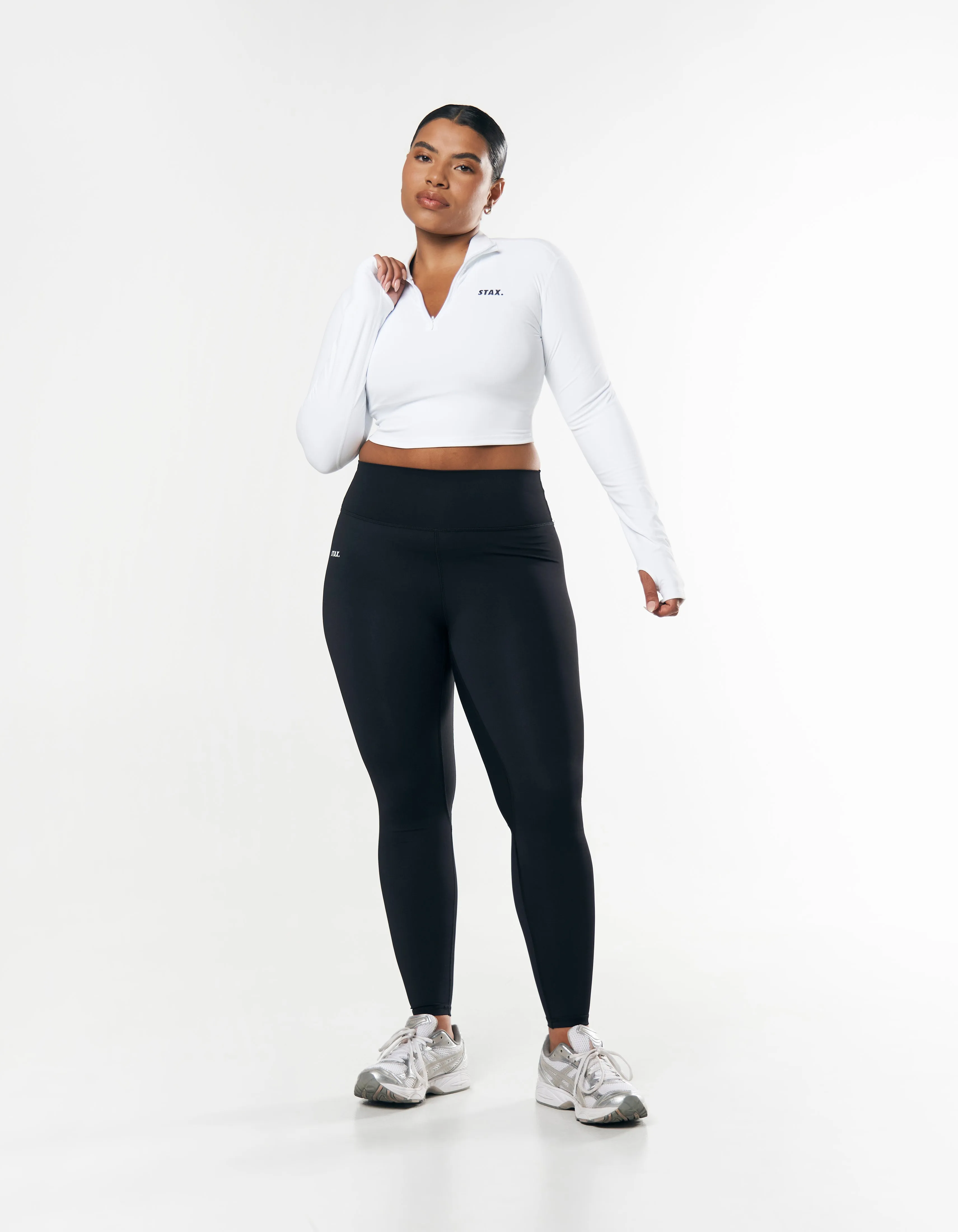 Long Sleeve Zip Crop NANDEX ™ - White