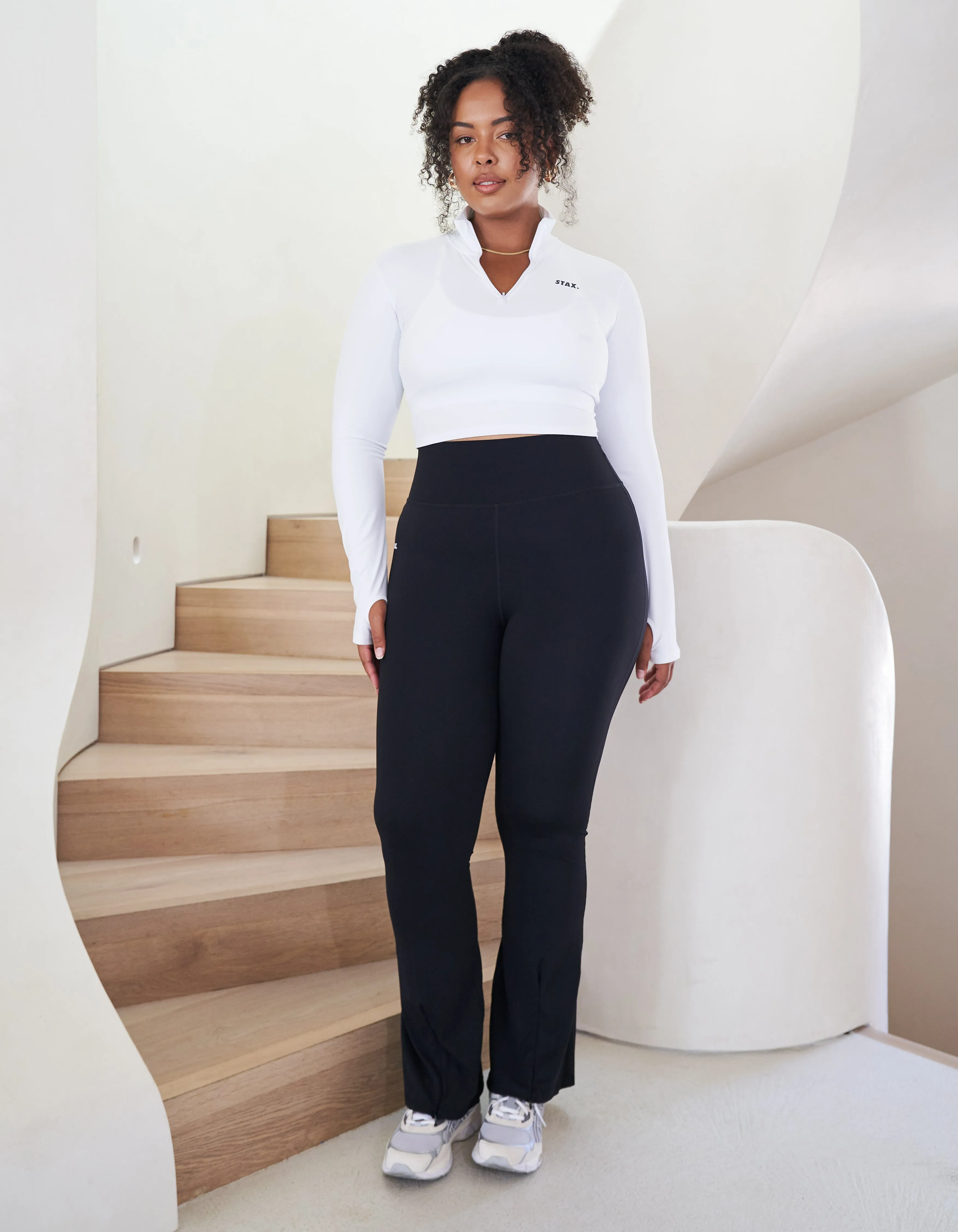 Long Sleeve Zip Crop NANDEX ™ - White