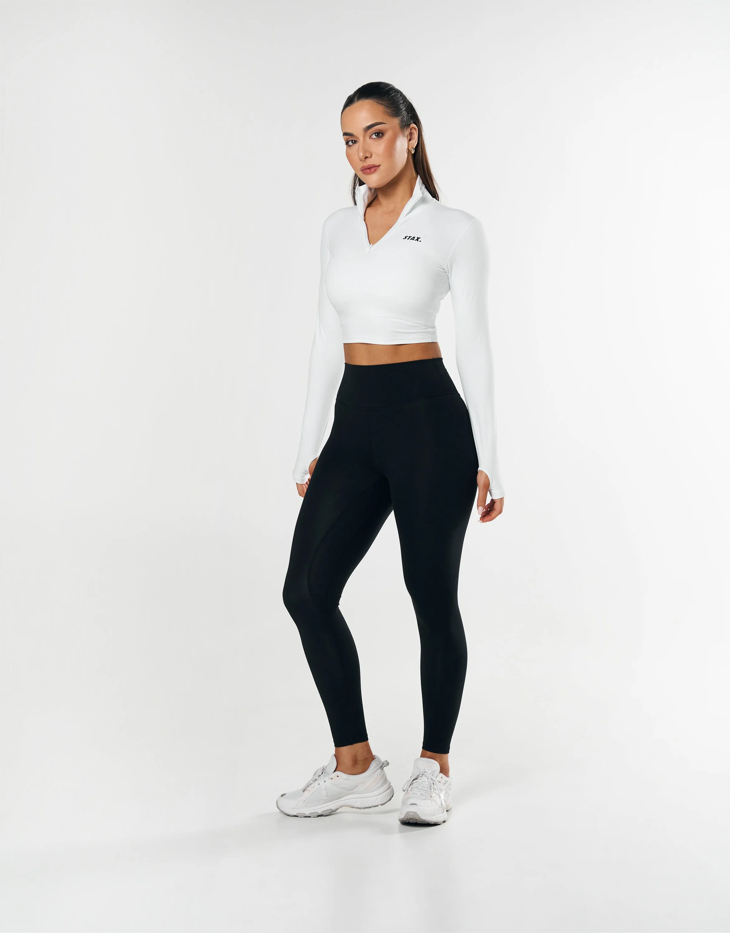Long Sleeve Zip Crop NANDEX ™ - White