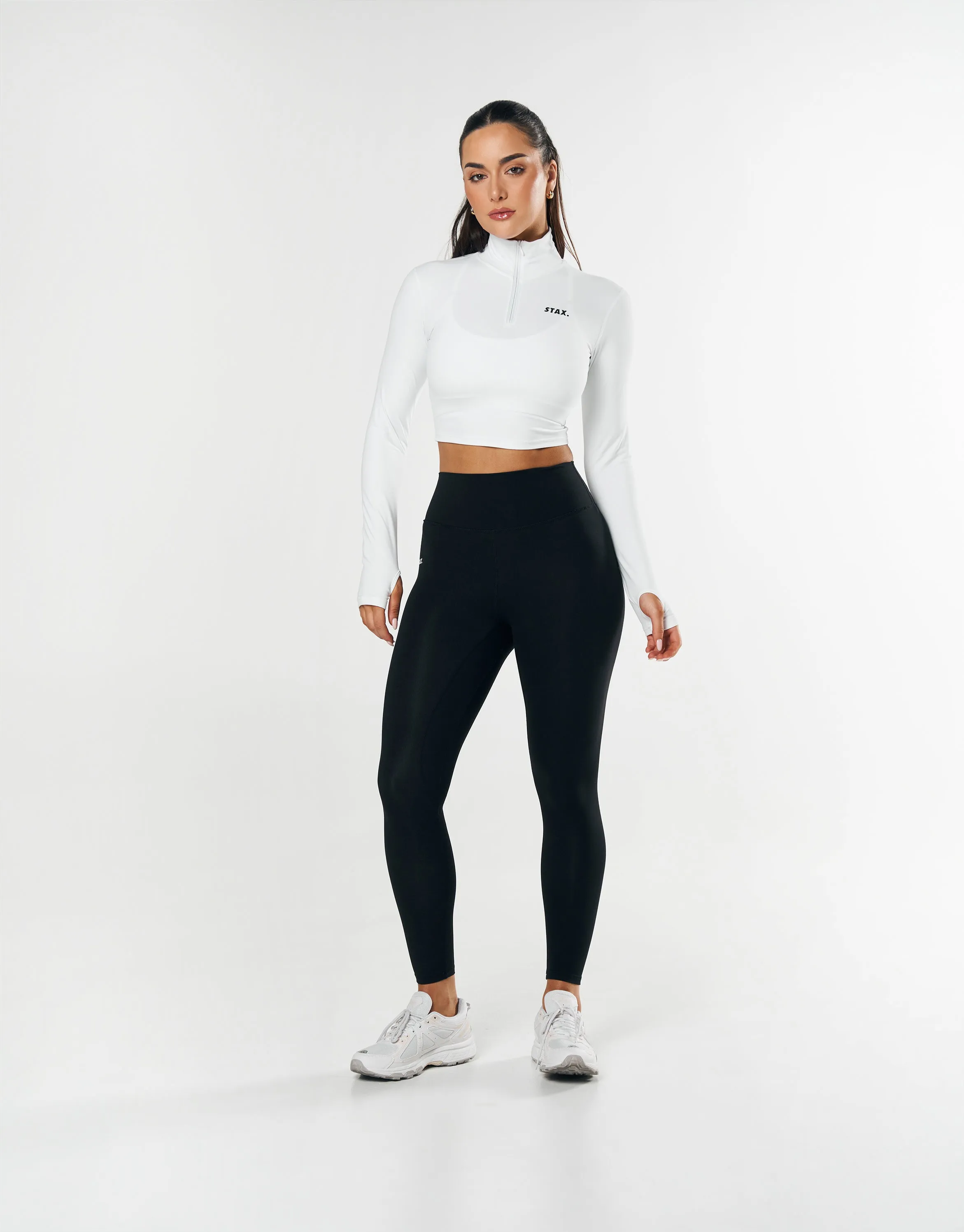 Long Sleeve Zip Crop NANDEX ™ - White