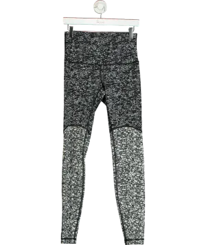 Lululemon Black Abstract Print Yoga Leggings UK 12