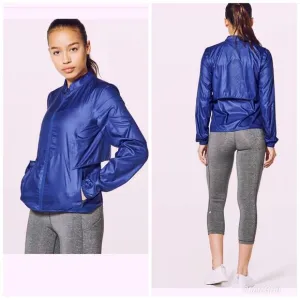 Lululemon Deep Inhale Jacket Tanzanite Crew Neck Long Sleeve Size 6