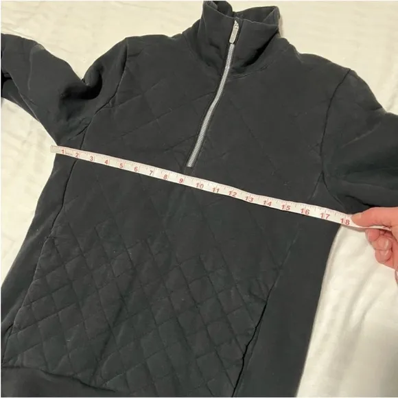 Lululemon Forever Warm 1/4 Zip Quilted Pullover Black size 2