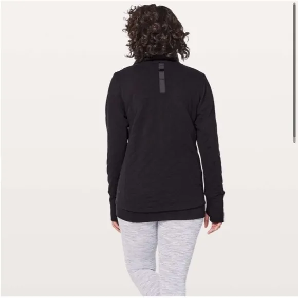 Lululemon Forever Warm 1/4 Zip Quilted Pullover Black size 2