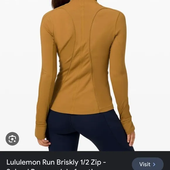 Lululemon Run Briskly Half Zip jacket, Spiced Bronze, Size 8