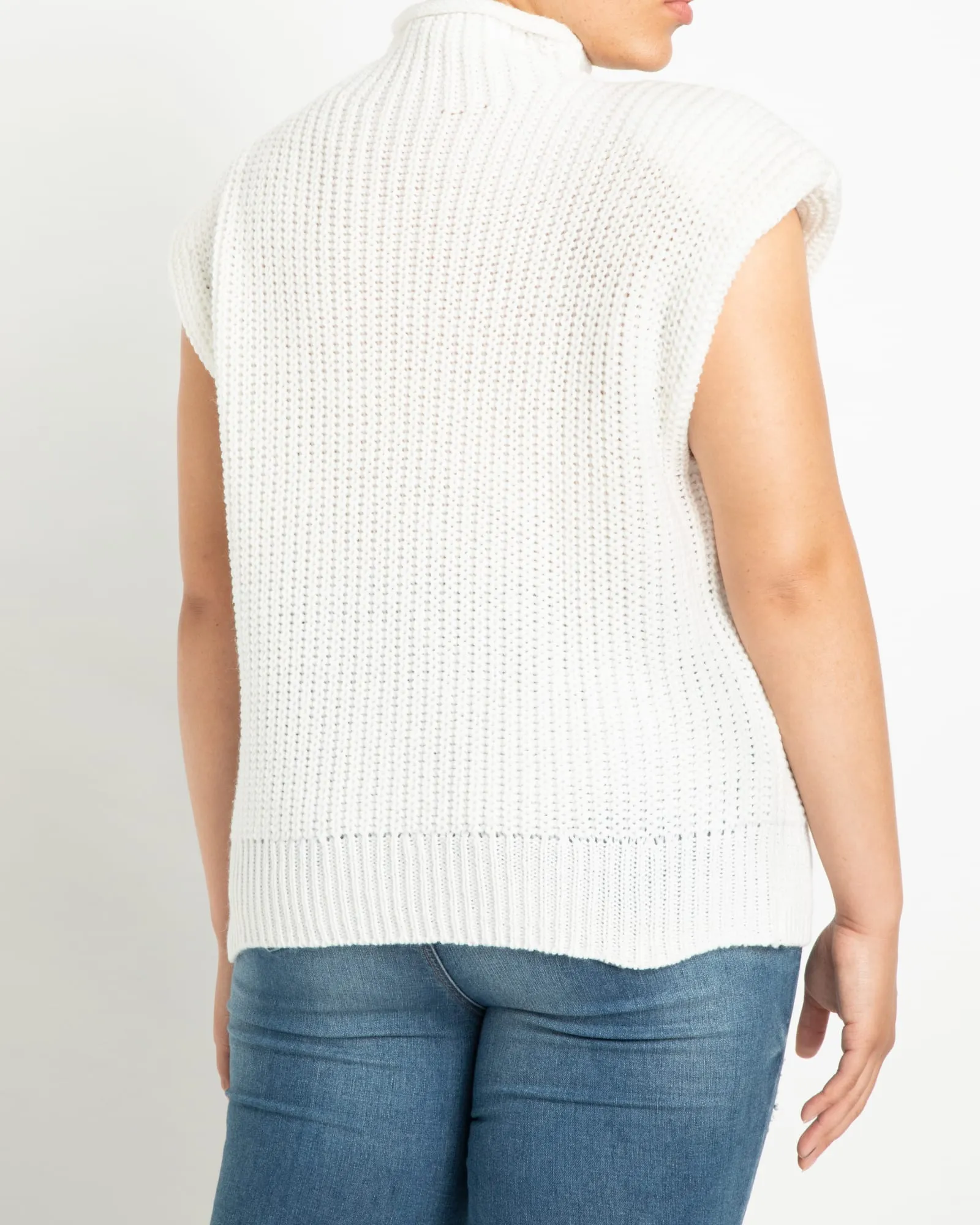Luna Strong Shoulder Turtleneck | Soft White