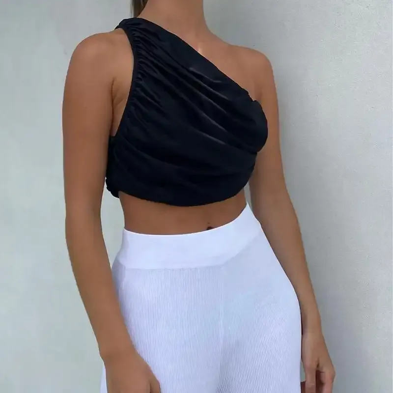 LushWave One-Shoulder Ruched Crop Top