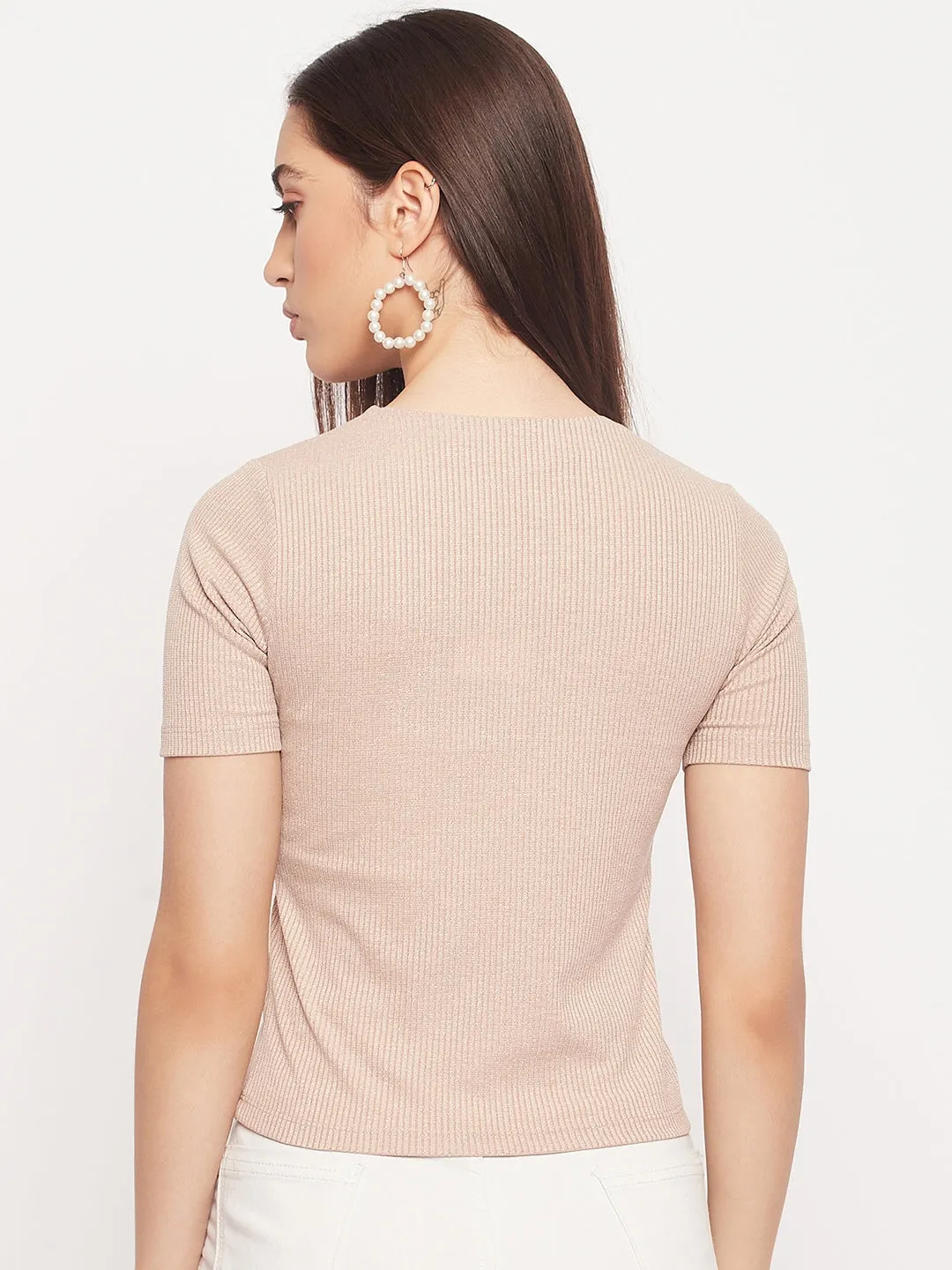 Madame Keyhole Detailed Beige Top