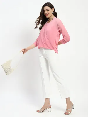 Madame Pink Embellished Wrap Top