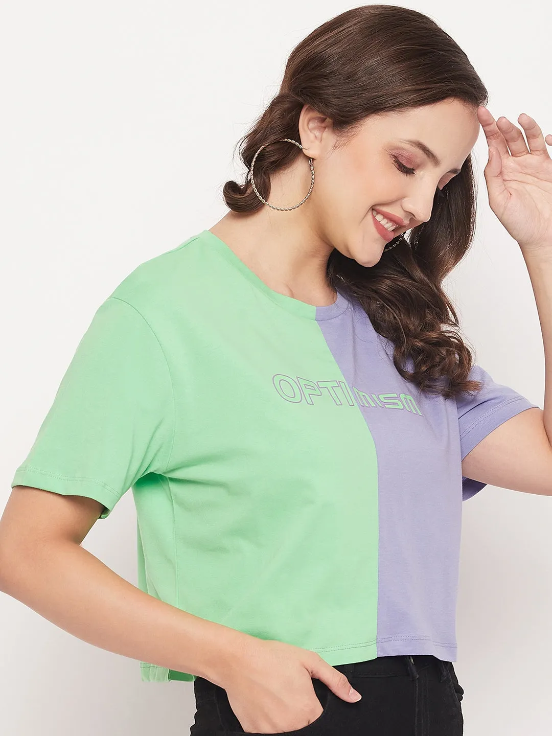 Madame Violet Colourblocked Printed Tshirt