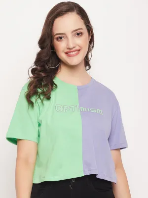 Madame Violet Colourblocked Printed Tshirt