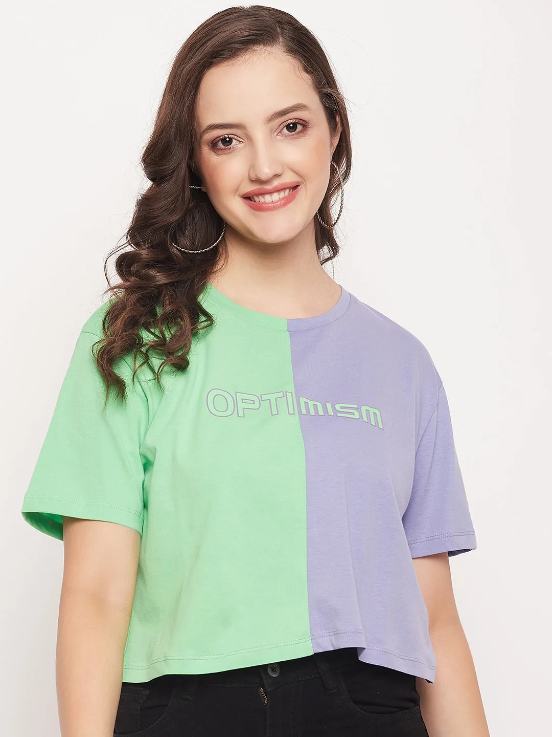 Madame Violet Colourblocked Printed Tshirt