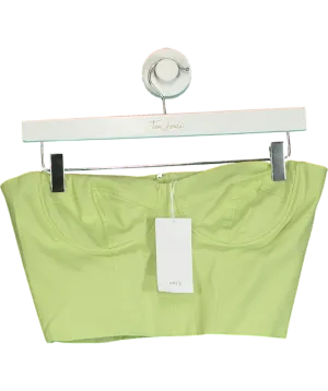 MANGO Green Strapless Cropped Top UK S