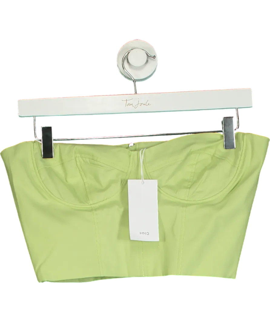 MANGO Green Strapless Cropped Top UK S