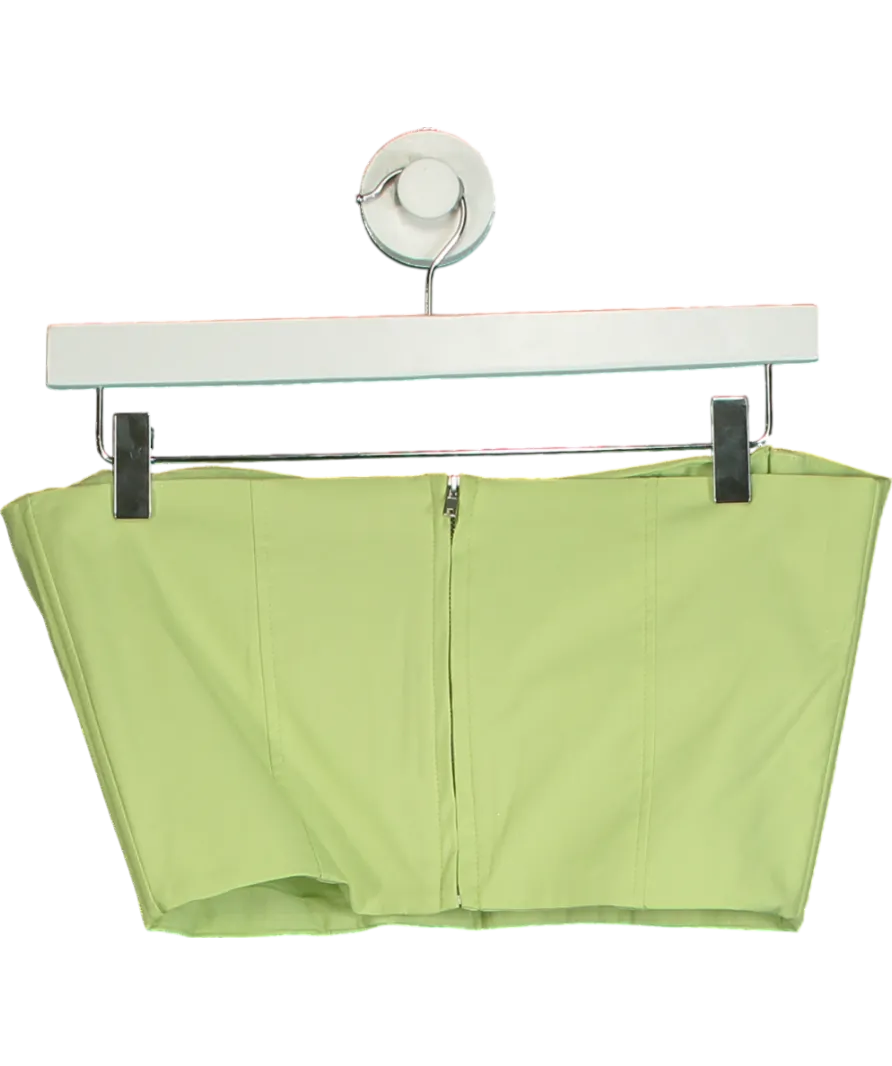 MANGO Green Strapless Cropped Top UK S